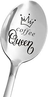 Coffee Gifts Spoons for Women Coffee Lovers Coffee Queen Spoon for Friend Wife Coffee Lover Gift for Coffee Drinkers Women Christmas Birthday Gift for Mom Funny Coffeespoons