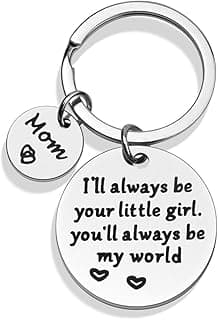 Mother’s Day Gift for Mom - Keychain Gifts from Daughter for Christmas, I'll Always Be Your Little Girl, You Will Always Be My World, Daughter Keychain for Mom Birthday, Valentine’s Day Gifts