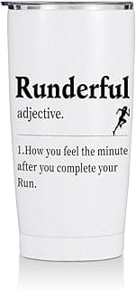 Jztco Running Gifts for Women Men 20 oz Tumbler, Runderful Stainless Steel Insulated Water Bottle, Running Themed Insulated Travel Coffee Mugs, Runners Gifts for Runners Women Men Mom