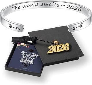 M MOOHAM Graduation Gift for Her Him 2026, Inspirational Graduation Bracelets Class of 2026 High School College Graduation Gift for Her with Graduation Box