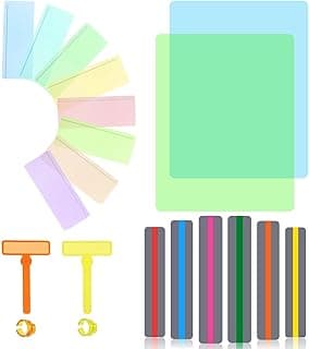 20 Pcs Guided Reading Strips Set Dyslexia Tools for Kids with 4 Sizes Reading Tracker Children's Reading Guide Strips Teacher Educational Classroom Supplies (Colour Sets)