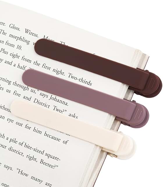 3Pcs Bookmark Book Marks, Silicone Book Marks for Reading Women Men Kids Book Lovers, Automatic Book Mark Smart Book Marker Clip Page Holder Reading Accessories School Supplies Gifts for Students