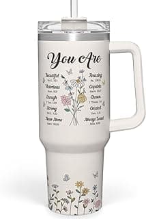 Christian Gifts for Women, Inspiration Gifts Tumbler 40oz Stainless Steel Insulated with Handle and Straw - Mother's Day Birthday Religious Gifts for Mom, Friend, Sister, Grandma
