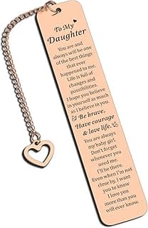 Daughter Bookmark, Gifts for Daughter Adult, Mothers Day Gift for Women, Daughters Gifts from Mom Dad, Sweet 16 18 Birthday Gifts for Daughter, Graduation Gifts for College Girls Cute Stuff