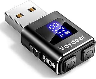 Vaydeer Metal Mini Mouse Jiggler, T5s Mouse Mover with Timer, LED Countdown, Undetectable, 3-Button Control, for Office, Remote Work, Online Meetings,Shaker Wiggler to Boost Your Productivity (Black)