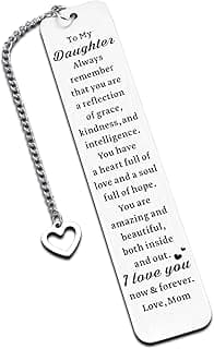 Gifts for Daughters Adult Mothers Day, Daughters Gifts from Mom, Valentines Day Gift for Daughter, Daughter Bookmark, 16th 18th 21st Birthday Gift for Girls