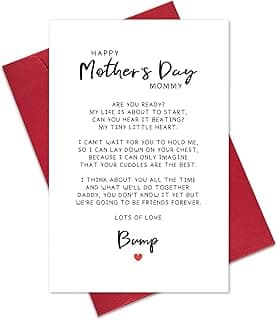 Ogeby Happy Mothers Day Gifts for Mom to Be, Lovely Mother’s Day Poem Card from Bump, Cute Pregnancy Announcement Card Gift