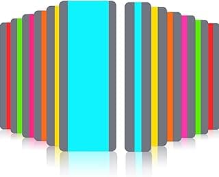 Zonon 12 Pieces Guided Reading Highlight Strips with 2 Sizes Colored Overlay Highlight Bookmarks for Children and Teacher Supply Guided(6 Standard Size and 6 Large Size)