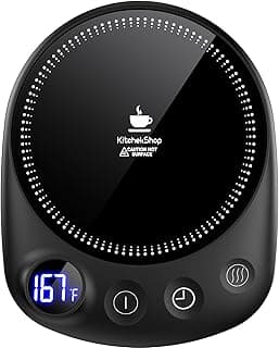 Coffee Mug Warmer - Fastest Heating & Highest Temperature, Coffee Cup Warmer for Desk Auto Shut Off, 4 Temp Settings & 1-12H Timer, Smart Electric Beverage Warmer for Coffee, Tea (Black)