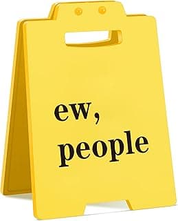 Funny Office Desk Sign – “ew, people” – Sarcastic Desk Decor for Introverts, Coworkers, or Remote Workers – Gag Gift for Office, Cubicle, or Home Workspaces
