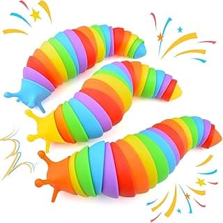 Cevioce Fidget Slug Toy, Sensory Slug Fidget Toys for Kids & Adults, 3Pcs Autism Sensory Toys for Autistic Children Toddlers，Asmr Toys-3 4 5 6 7 8+ Year Old Girl Boy Birthday Gifts