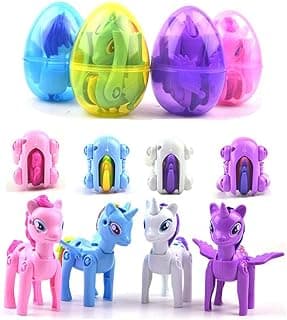 4 Pack Jumbo Unicorn Deformation Easter Eggs with Toys Inside for Kids Boys Girls Toddlers Easter Basket Stuffers Fillers Gifts Party Favors