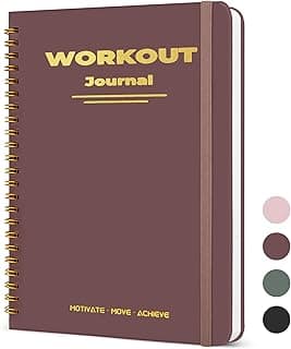 Guirnd Undated Fitness Workout Journal for Men & Women, A5(8.5" x 6.7") Fitness Journal Workout Planner, Workout Log Book Planner for Tracking, Motivating, and Achieving Your Fitness Goals-Vintage Red