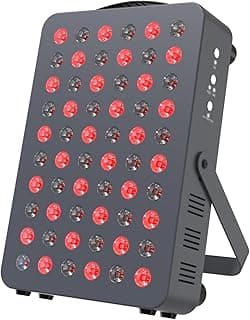 Hooga Red Light Therapy Panel – 660nm Red & 850nm Near Infrared Light Therapy Device, LED Light Therapy Lamp for Face & Body, 60 LEDs, Timer, Stand, Carrying Handle – HG300