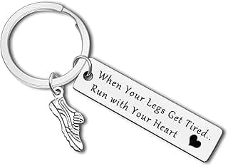 Runners Gifts Marathon Runner Keychain Inspirational Gift for Fitness Gym Men Women Runner Training Gift Exercise Keyring Running Lovers Gifts Birthday Christmas Encouragement Present for Daughter Son