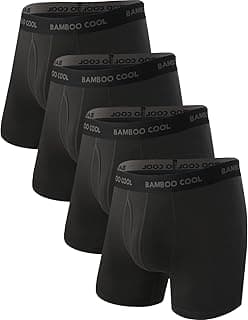 BAMBOO COOL Men's Ultra Breathable Underwear,No Riding Up Boxer Briefs with ComfortFlexible Waistband,Multipack