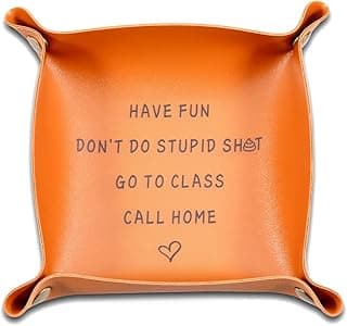 School Supplies for Kids College Essentials for Guys First Day of School Gift Aesthetic for Boys Son Dorm Room Essentials Off to College Back to Schoool Leather Tray Valentines Christmas