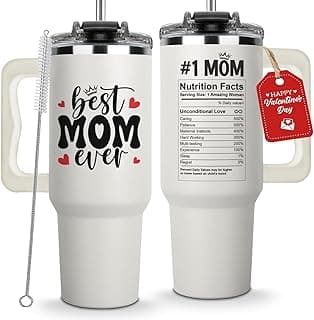 Mothers Day Gifts For Mom - Best Mom Ever Tumbler With Handle 40oz, Mommy Coffee Mug, Mama Tumblers, Momma Gift Ideas, Funny Birthday Present For Her, Cute Mother Day Gift Tumbler, Mom Cup