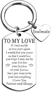 Mothers Day Gift for Wife Soulmate Gifts for Him Her Boyfriend Girlfriend To My Love Keychain Birthday Sweet Gifts Soulmate Romantic Mothers Day Anniversary Christmas for Her Him I Love You Gift