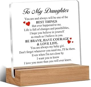 Daughter Graduation Gifts for Her, Birthday Gifts for Teen Girls, Back To School Gift from Mom Dad, To My Daughter Decorative Desk Acrylic Signs Plaque