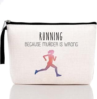 Running Lover Gifts Running Gifts for Women Her Girl Runner Makeup Bag Cosmetic Pouch Cross Country Funny Unique Humor Novelty Sarcasm Travel Makeup Bag for Runners Teens Zipper Toiletry Bag Organizer