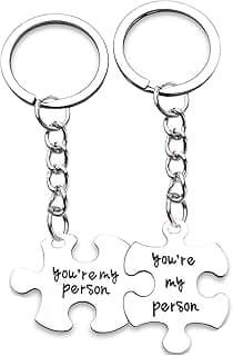 You're My Person Couples Keychain - Matching Keychain Set Gifts for Boyfriend/Girlfriend, Best Friends, Valentines Day Gifts for Him Her, Match Couples Gifts for Birthday Anniversary