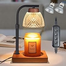 Dimmable Candle Warmer Lamp with Timer, Electric Wax Melt Warmer, lamp candle warmer for Jar Scented Candles Mothers Day Birthday Gifts for Women Mom Grandma, Home Offices Decor Light(Diamond White)