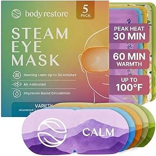 Body Restore Self Heating Warm Compress for Dry Eyes 5 Pack – Heated Eye Mask for Fast Relief, Birthday Gifts for Women, Men, Easter Basket Stuffers, Stye Eye Treatment, Eye Patch – Variety