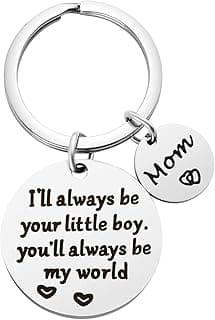 Mothers Day Gifts, Mom Gifts from Son for Birthday, I'll Always Be Your Little Boy, You Will Always Be My World, Best Mom Ever Keychain for Valentines Day Christmas Stocking Stuffers