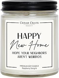 Cedar Crate Market House Warming Gifts New Home – Funny New Homeowner Candle for Women & Men, First Apartment Essentials, Closing Gift for Home Buyers – Raspberry Sangria Soy Candle, Made in USA