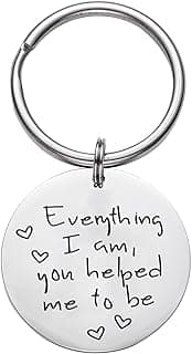 Gifts For Mom Keychain Everything I Am You Helped Me To Be Mama Mother Daughter Appreciation Gift for Stepmom Birthday Presents