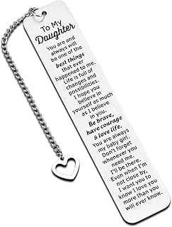 Inspirational Bookmark for Kids - Birthday Gift for Daughter, Stepdaughter, Teen Girls - Back to School, Mothers Day Graduation Gift for Daughter