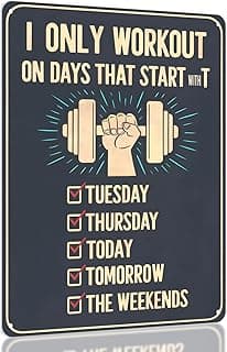 Home Gym Decor Sign - Gifts for Gym Lovers, Workout and Fitness Stuff for Men Women, Funny Wall Decor