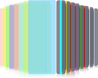 16 Pieces Guided Reading Highlight Bookmark Strips Colored Overlay Reading Tracking Rulers for Dyslexia, ADHD and to Reduce Visual Stress, 8 Standard Size and 8 Large Size