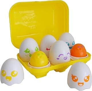 TOMY Toomies Hide & Squeak Eggs Toddler Toys - Matching and Sorting Games - Toddler Sensory Toys for Hand Eye Coordination and Color Recognition - Ages 6 Months and Up
