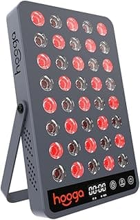 Hooga Red Light Therapy Panel Device – 660nm Red & 850nm Near Infrared Light Therapy, LED Light Therapy Lamp for Face & Body, 40 LEDs, Timer, Adjustable Stand – HG200