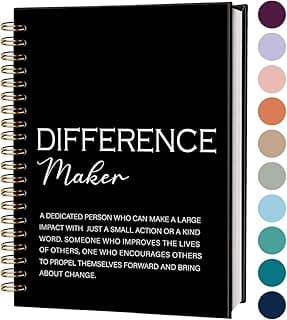 Difference Maker Gift Notebook Journal, Thank You Gifts for Women Men Boss Teacher, Employee Appreciation Gift, Farewell Retirement Gifts for Coworkers, Motivational Spiral Notebook 5.5x8.3