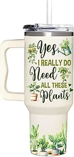 Gardening Gifts For Women - Gifts For Gardeners Woman - Christmas, Birthday, Mothers Day Gift For Gardeners, Plant Lady Gift - 40Oz Tumbler With Handle & Straw