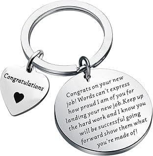 TGBJE New Job Congratulations Keychain for Coworker or First Job Celebration