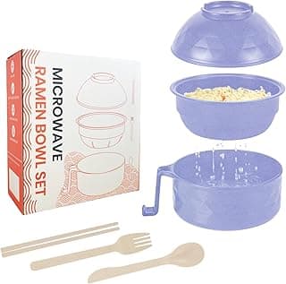 Microwave Ramen Cooker,Ramen Bowl Set,Microwave Noodle Bowl With Chopsticks and Spoon, College Dorm Room Essentials for Girls for Boys, Apartment Essentials, BPA-Free. (light purple)