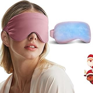 Self Care Gifts for Women: Cooling Eye Mask for Eye Care - Fsa Eligible Items Migraines Headache Relief Ice Pack Mask Products - Cold Compress for Puffy Eyes - Relaxing Gifts (Pink)