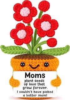 Agantree art Mothers Day Birthday Gifts for Mom from Daughter Son, Birthday Mother's Gifts for Mom Handmade Crochet Plant Flower Decor for Mama Mother in Law Bonus Step Mothers Day
