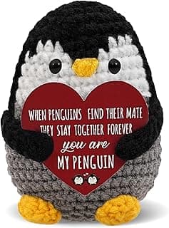 Handmade Crochet Penguin Plush You are My Penguin Gifts – Mothers Day Wife Gifts for Penguin Lover, Adorable Knit Stuffed Animal for Home Decor, Pocket Hug, or Sentimental Keepsake