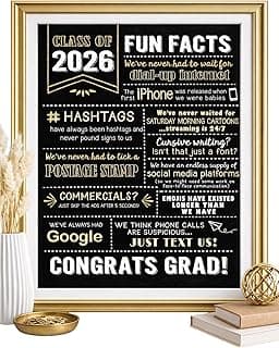Katie Doodle 2026 Graduation Decorations - (Made in USA) - Class of 2026 Decorations, Graduation Gifts for Her, Him, High School Centerpiece - Includes 1 Premium Printed Sign, 8x10 inch (Unframed)
