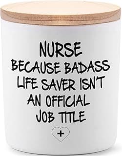 BFJLIFE Nurse Gifts for Women Funny Unique School Nurse Practitioner Gifts for Christmas Birthday Nurse Week Appreciation Novelty Lavender Scented Soy Candles