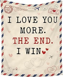 Anniversary Couple Gifts for Men Women - I Love You More Soft Fleece Throw Blanket 50x60 in - Anniversary Wedding Gifts for Him Her, Birthday Romantic Gift for Girlfriend Boyfriend Wife Husband