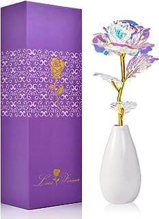 Tmacker Mothers Day Mom Gifts for Women Grandma - Artificial Rose Flowers with Vase Birthday Gifts for Mom Wife Her Valentines Day Anniversary Thanksgiving Wedding Christmas Galentines