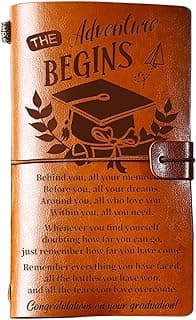 PRSTENLY Graduation Gifts Leather Journal, Graduation Gifts for Her Him 140 Page Refillable Journal, 2025 High School College Masters Degree Phd Nurse Graduation Gift Ideas for Women Men