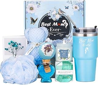 Mom Birthday Gifts Ideas Basket for Moms Mama Mother from Daughter Son Child, Mothers Day Gifts, New Mom Gift, Relaxing Spa Bath Set for Mama 20oz Tumbler