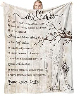 Wedding Gifts for Couples 2026 Soft Blanket, Bridal Shower Gifts for Bride to Be, Anniversary Mr and Mrs Gifts, Wedding Gifts for Newlyweds Wedding Throw Blanket 60 * 50